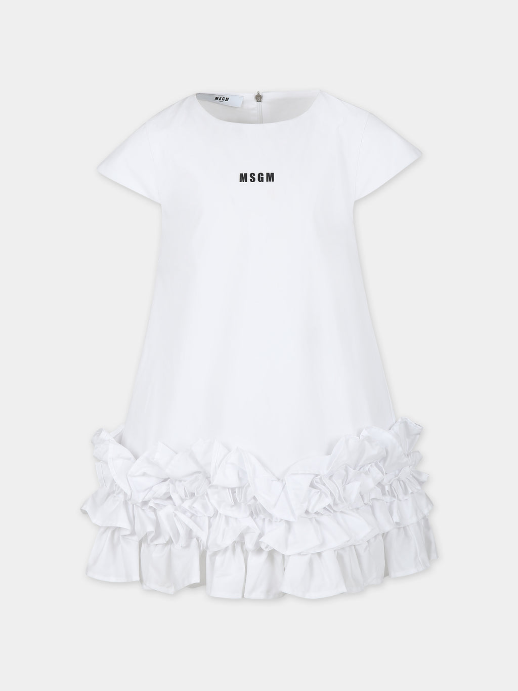 Robe blanche pour fille avec logo